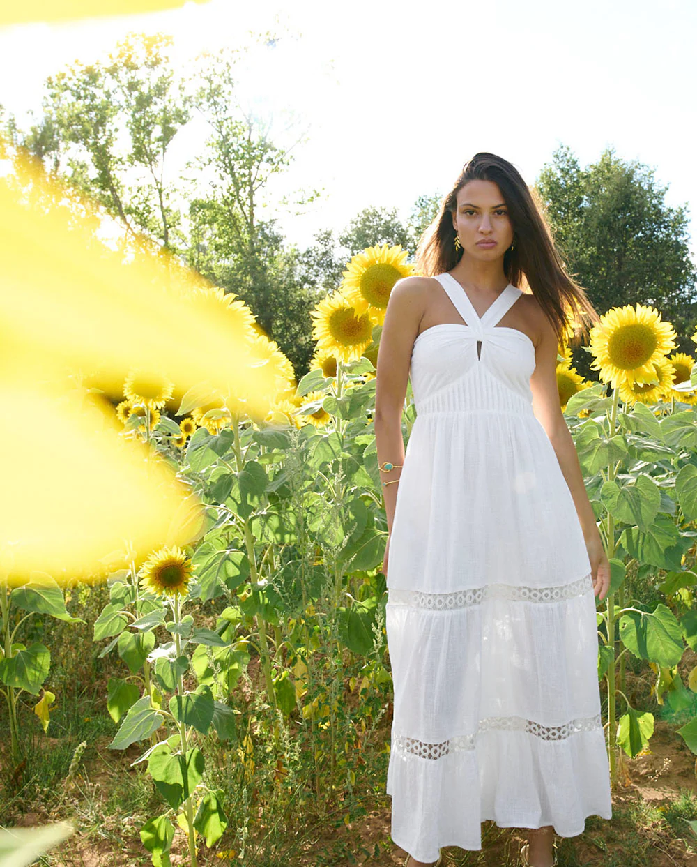 Vestido halter largo Sicilia blanco Piti Cuiti - Imagen 6