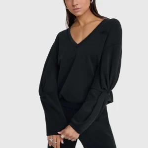 Sudadera efecto cupro negro Alix the label
